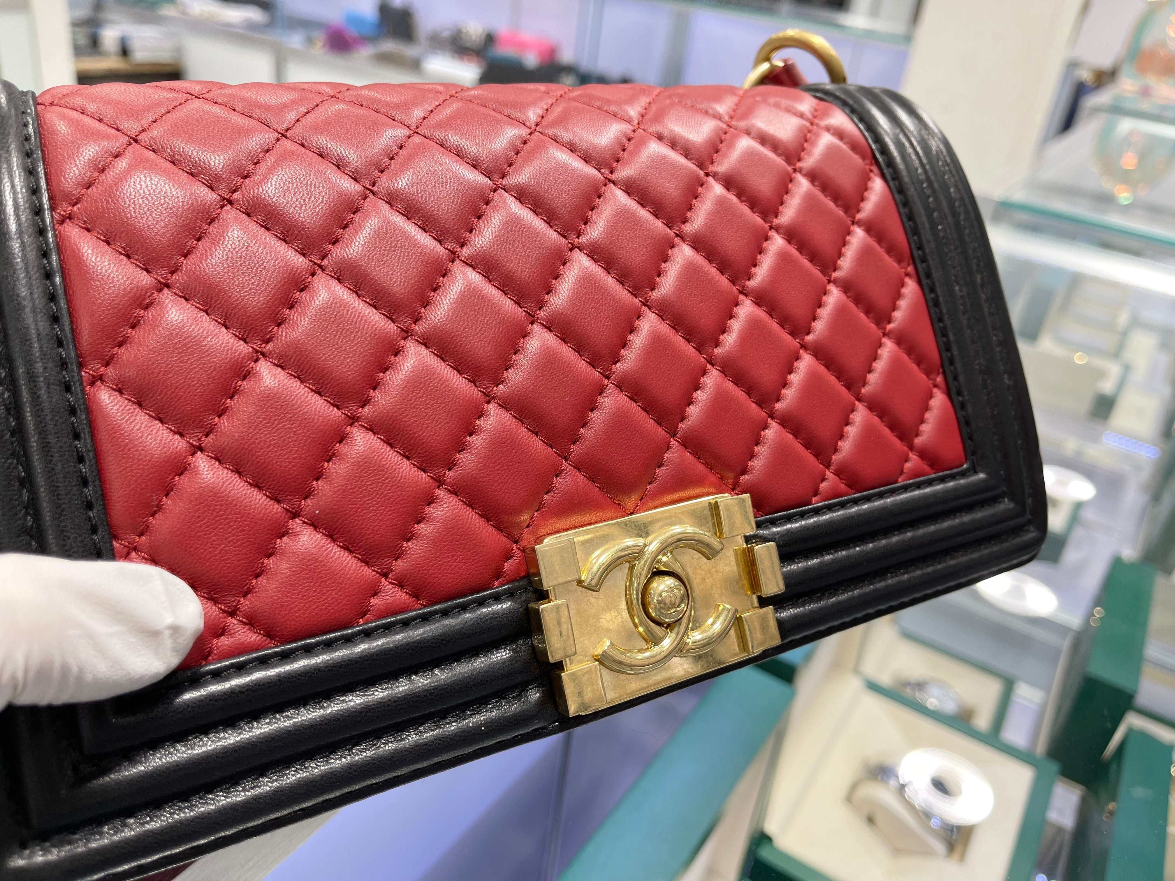 Chanel Old Medium Red Boy Bag