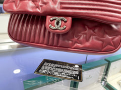 CHANEL Lambskin Quilted Jumbo Paris Dallas Single Flap Red