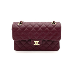 Brand New CHANEL Caviar Quilted Small Double Flap Burgundy