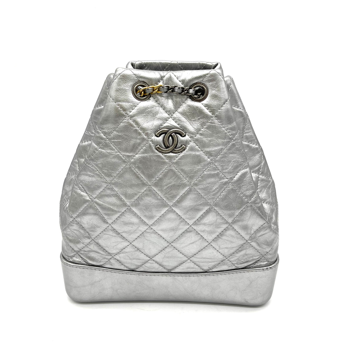 Chanel Silver Small Gabrielle Backpack