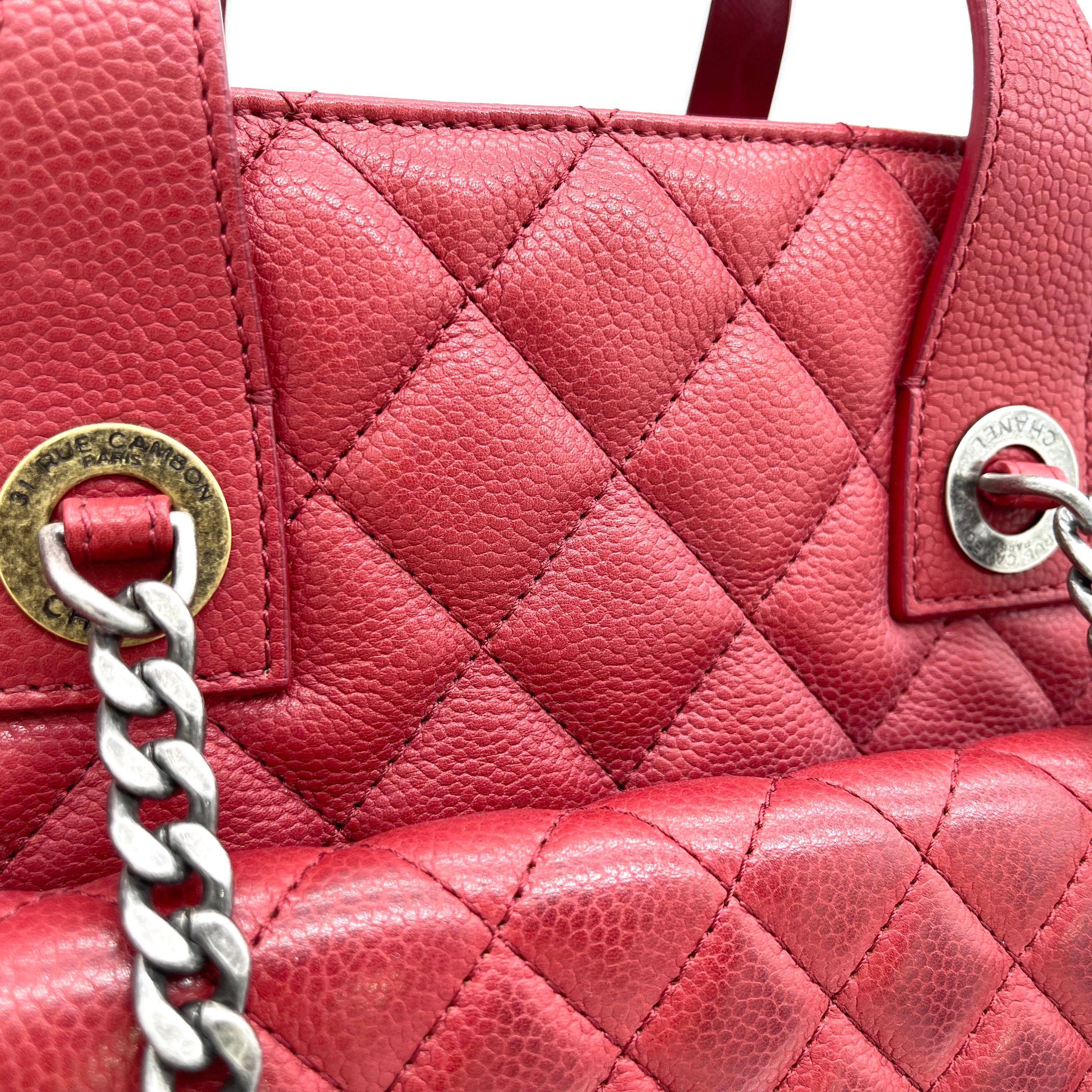 Chanel Casual Pocket Shopping Tote Quilted Goatskin Large