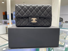 Brand New CHANEL Lambskin Quilted Mini Rectangular Flap Black