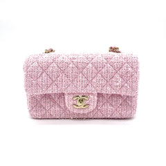 Brand New CHANEL Mini Rectangular Flap Bag in 21S Pink Tweed –