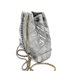 Gabrielle leather backpack Chanel Silver in Leather - 33096884