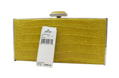 Judith Leiber Yellow East-West Rectangle Clutch Bag, Sapphire