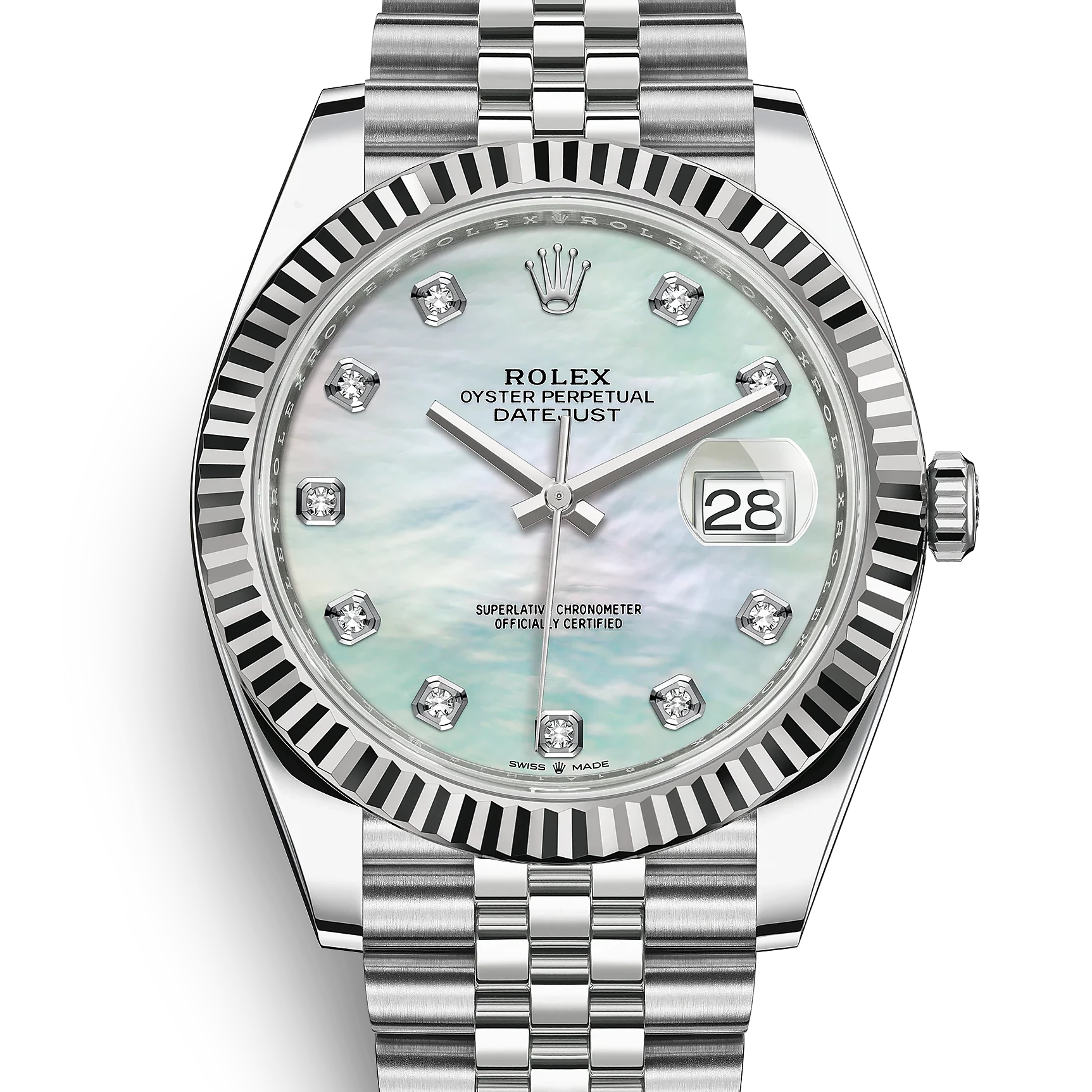 DATEJUST Mother pearl 41 Oyster, 41 mm, Oystersteel and white gold