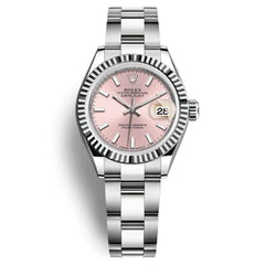 롤렉스 Lady-Datejust 28 핑크 다이얼 오이스터 팔찌 시계 279174-0002