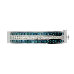 14K White Gold Bracelet with Diamond and Sapphire Set