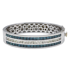 14K White Gold Bracelet with Diamond and Sapphire Set