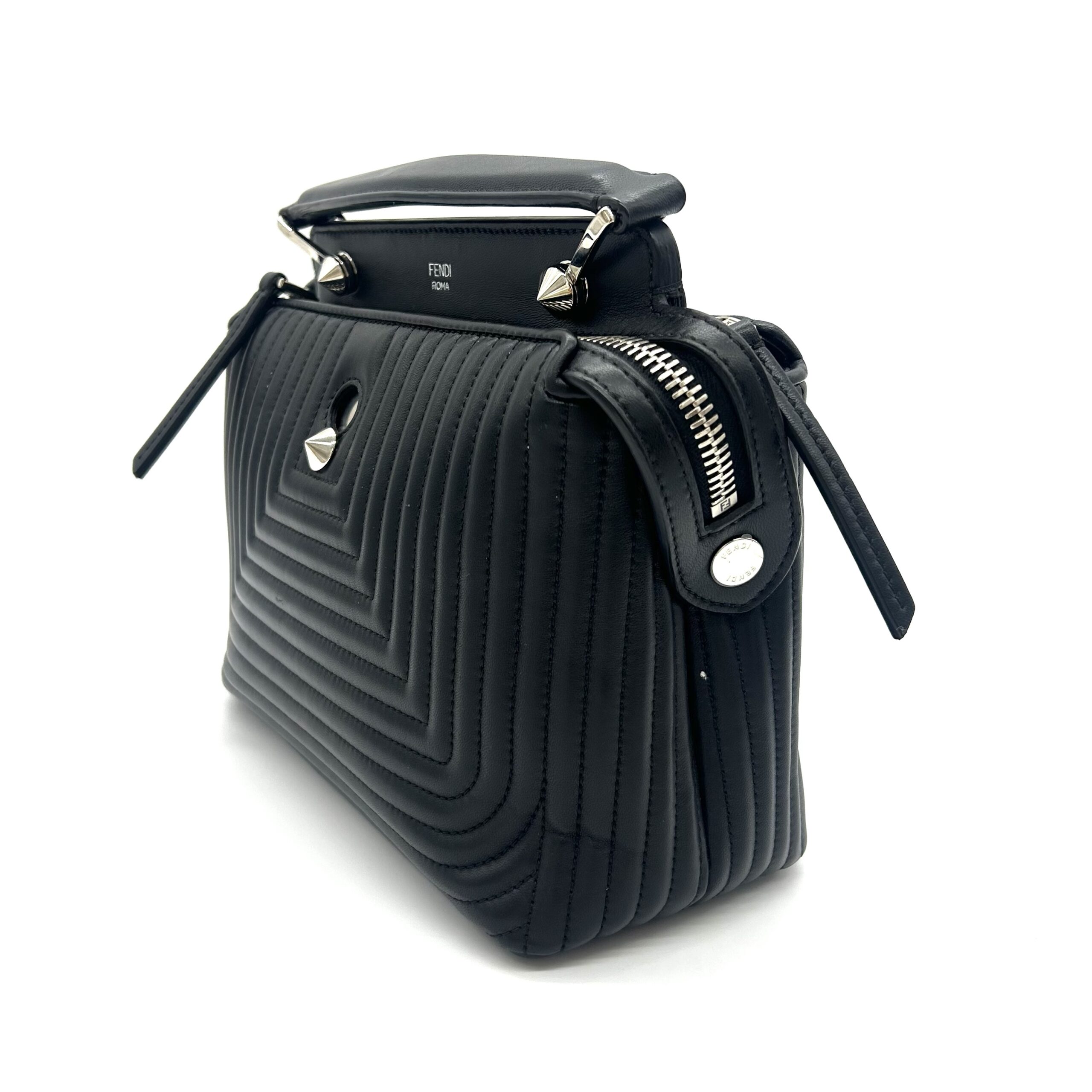 FENDI black quilted leather DOTCOM CLICK SMALL Shoulder Bag - Image 2