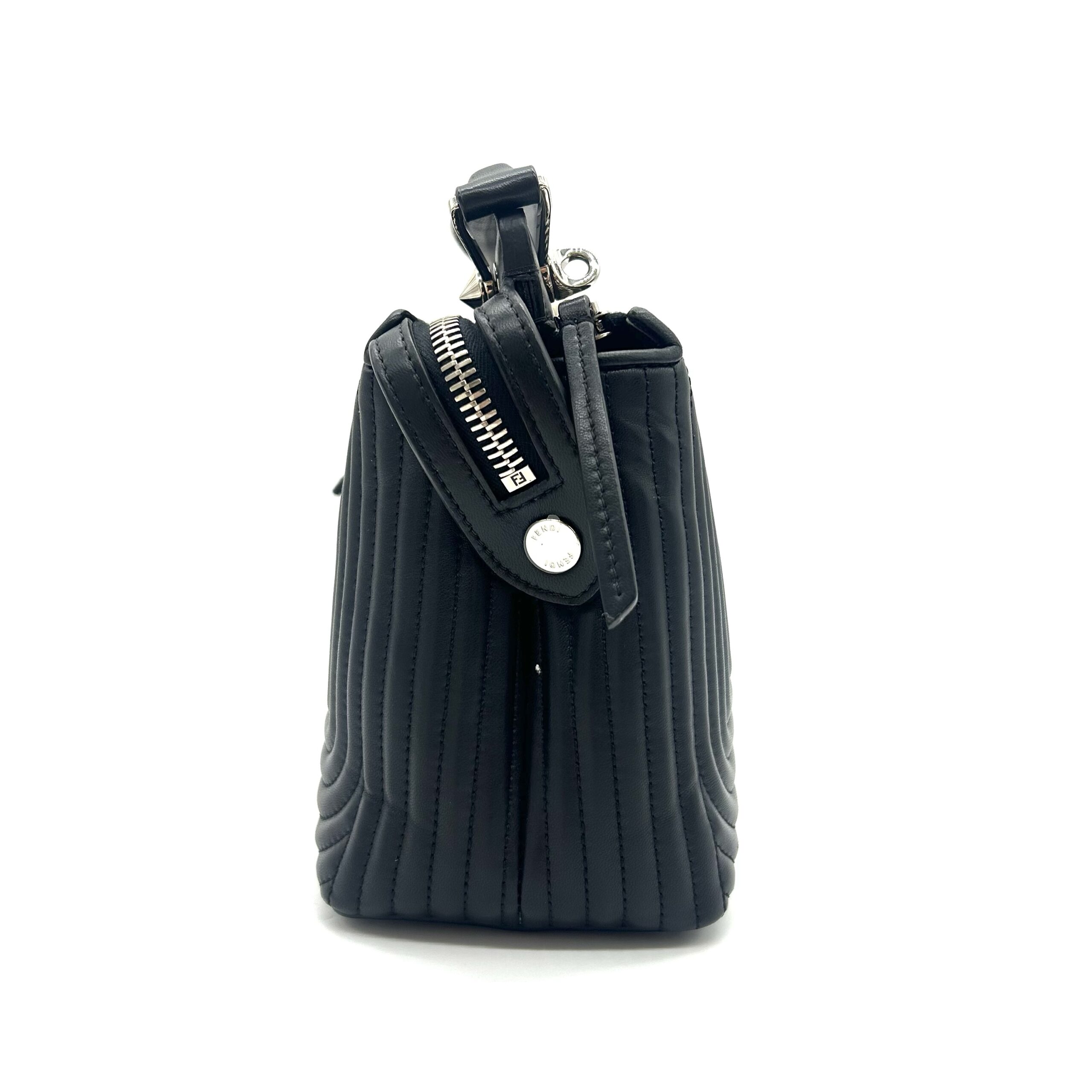 FENDI black quilted leather DOTCOM CLICK SMALL Shoulder Bag - Image 3