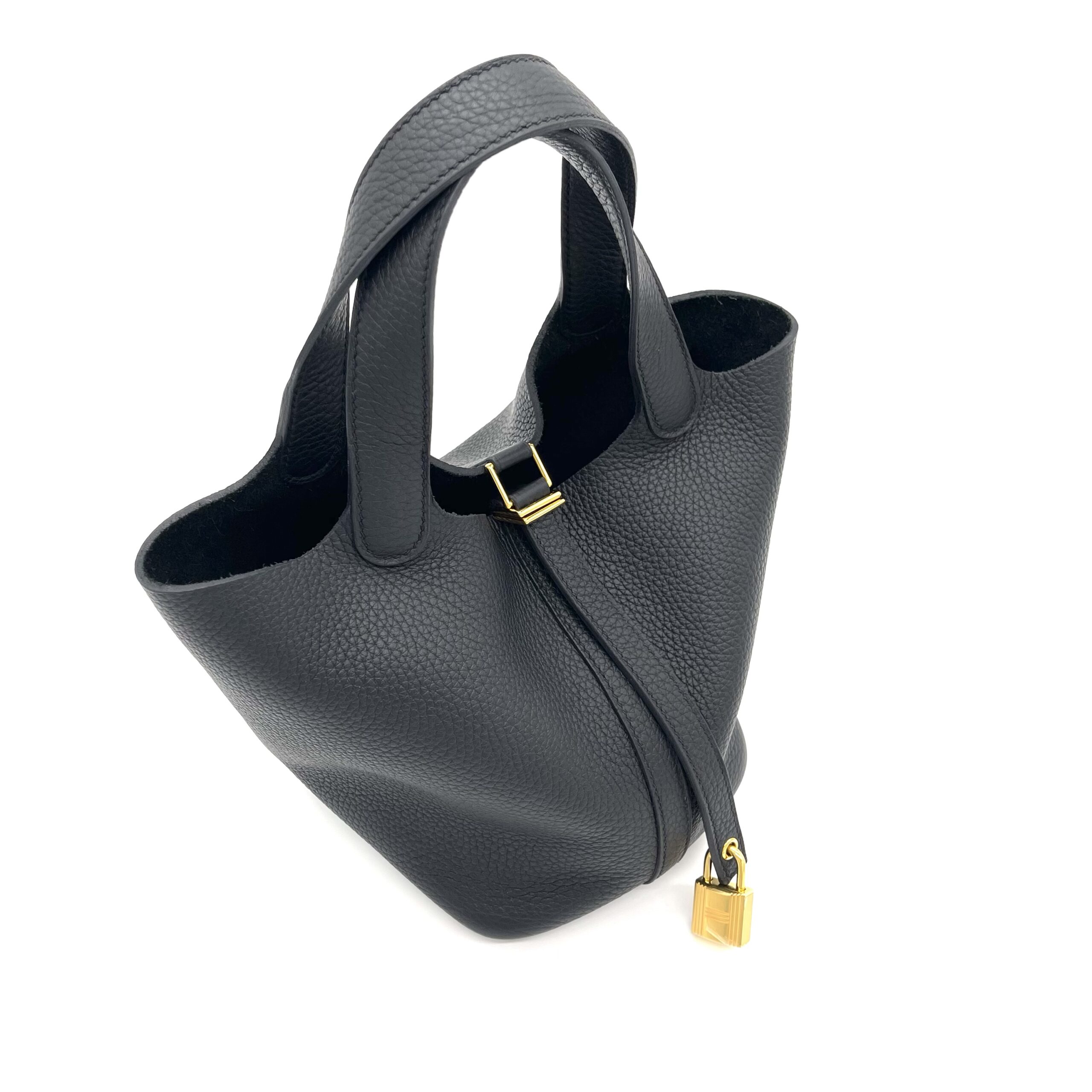 Hermès Taurillon Clemence Picotin Lock 18 PM – Black with Gold - Image 10