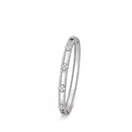 Van Cleef & Arpels Perlée Sweet Clovers Bracelet – 18K White Gold with Diamond