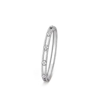 Van Cleef & Arpels Perlée Sweet Clovers Bracelet – 18K White Gold with Diamond
