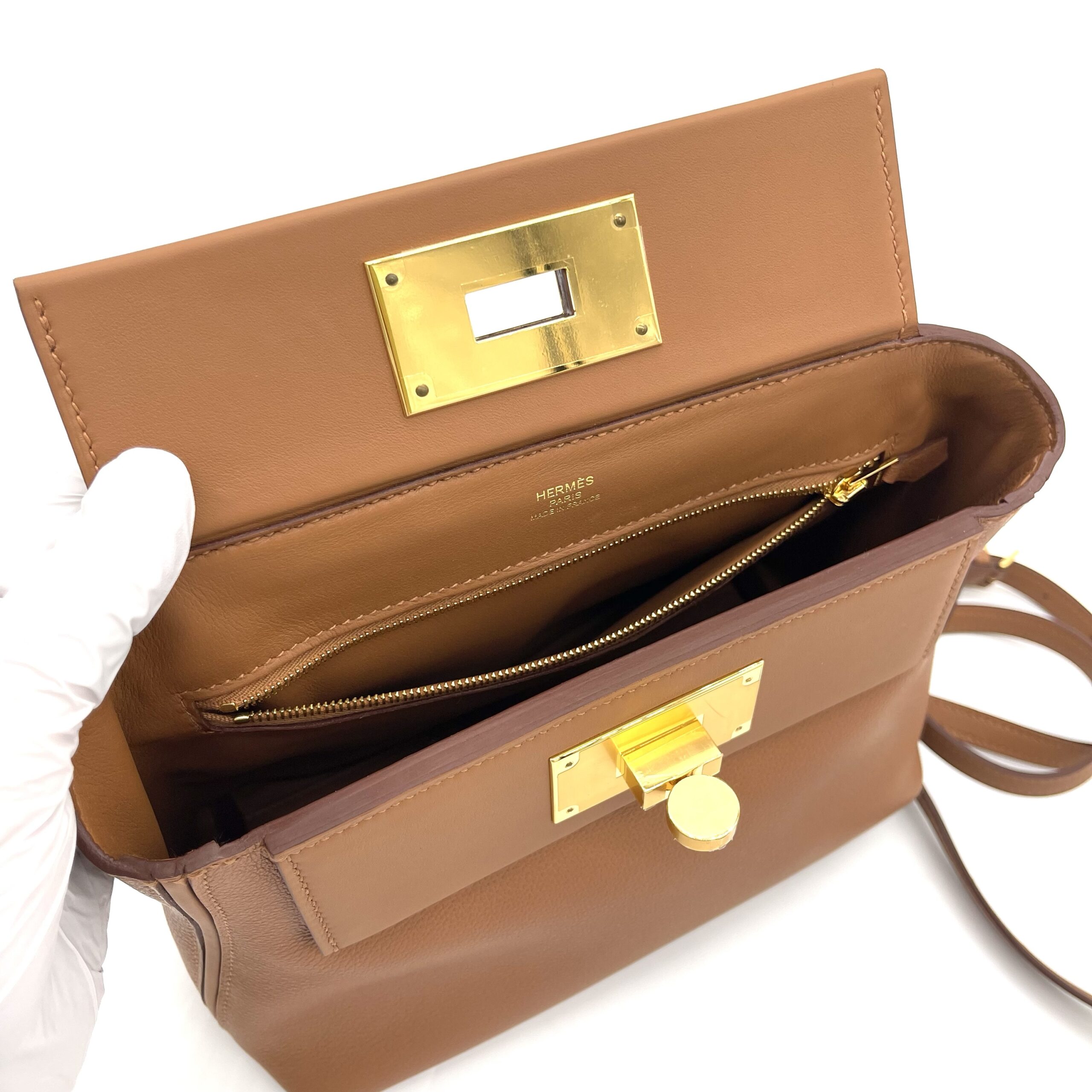 Hermès 24/24 21 Evercolor & Swift – Gold - Image 5