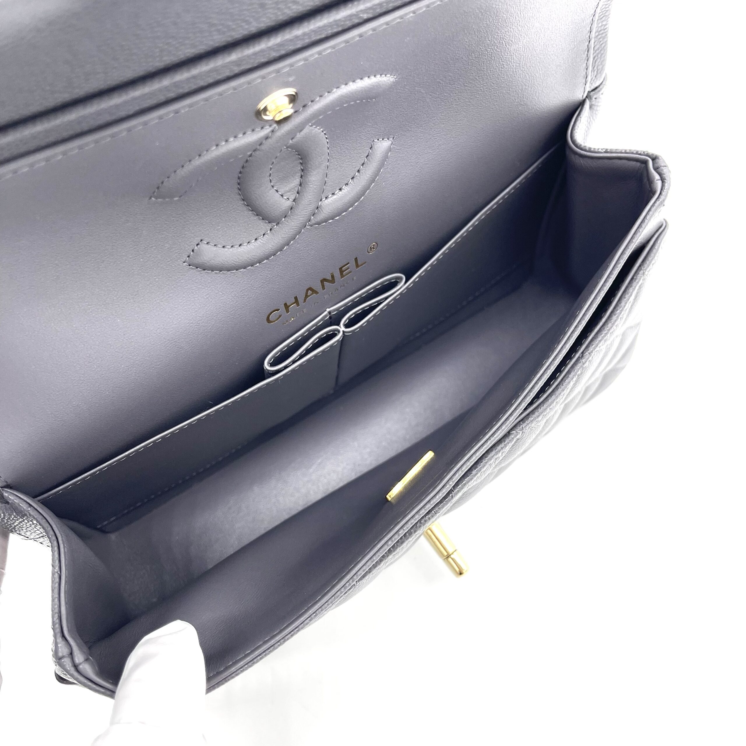 Chanel Classic Small Double Flap Bag – Dark Grey - Image 11