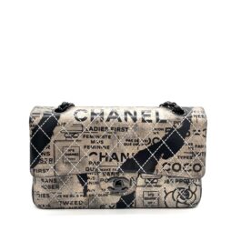 CHANEL Graffiti Newspaper Medium Classic Double Flap Bag – Limited Edition