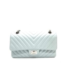 CHANEL Aged Calfskin Chevron Quilted 2.55 Reissue Medium Flap Bag – Light Blue