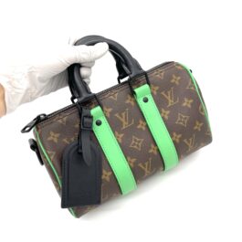 Louis Vuitton Monogram Macassar Keepall Bandoulière 25 – Minty Green