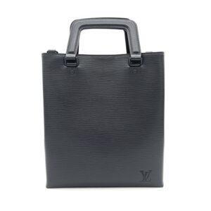 LOUIS VUITTON Petit Sac Plat Epi Leather Crossbody Bag Black