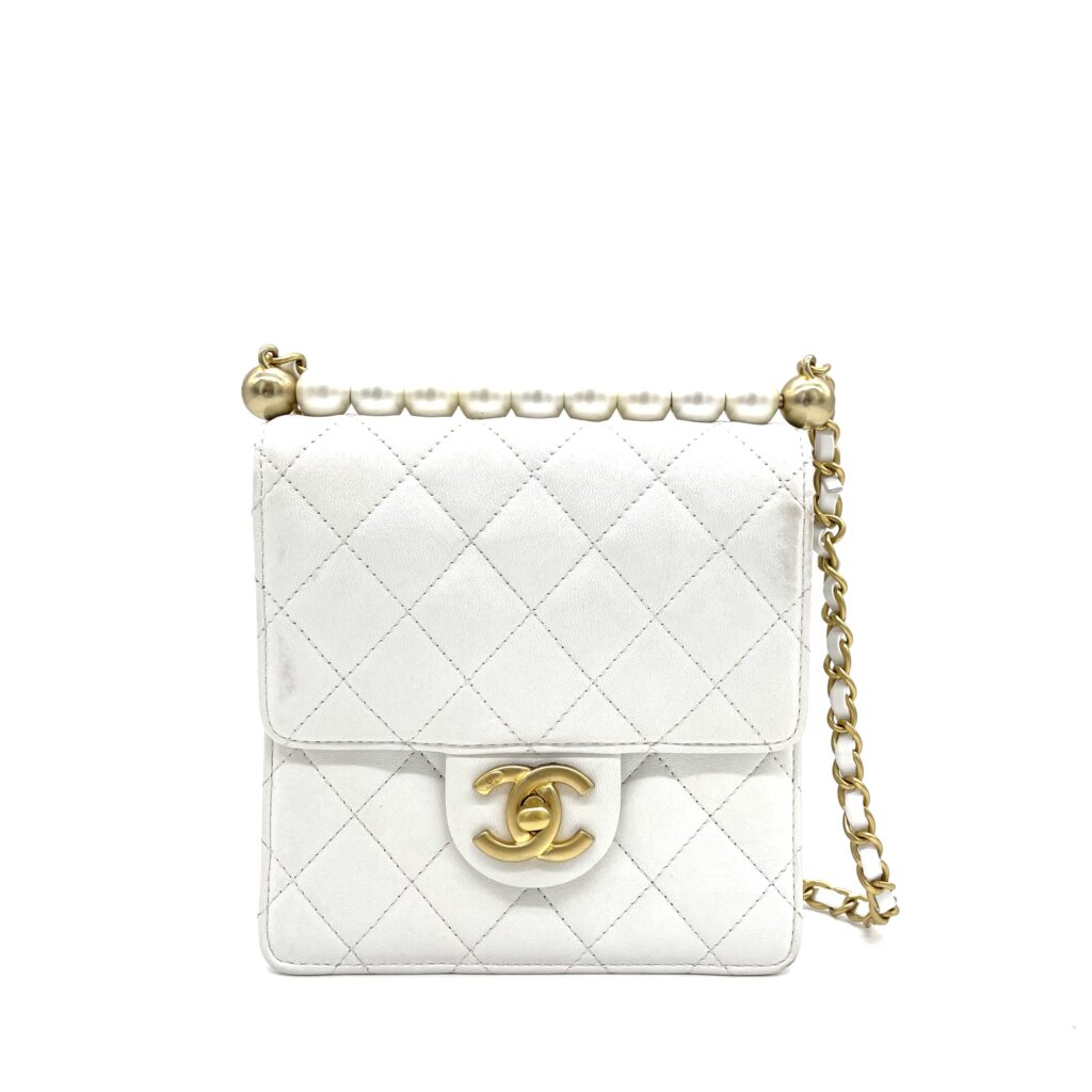 Chanel Small Chic Pearls Quilted Goatskin Flap Bag