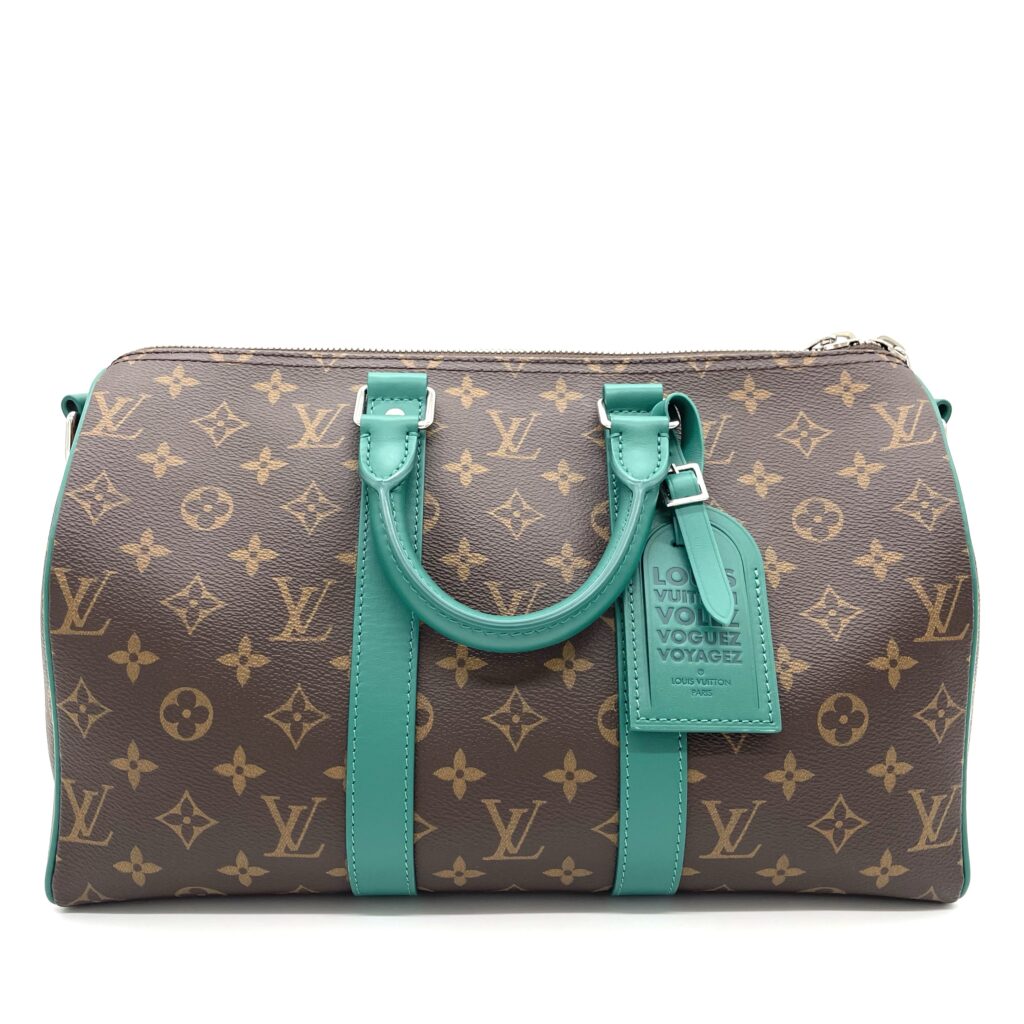 Louis Vuitton Monogram Macassar Keepall Bandoulière 35 Borneo Green