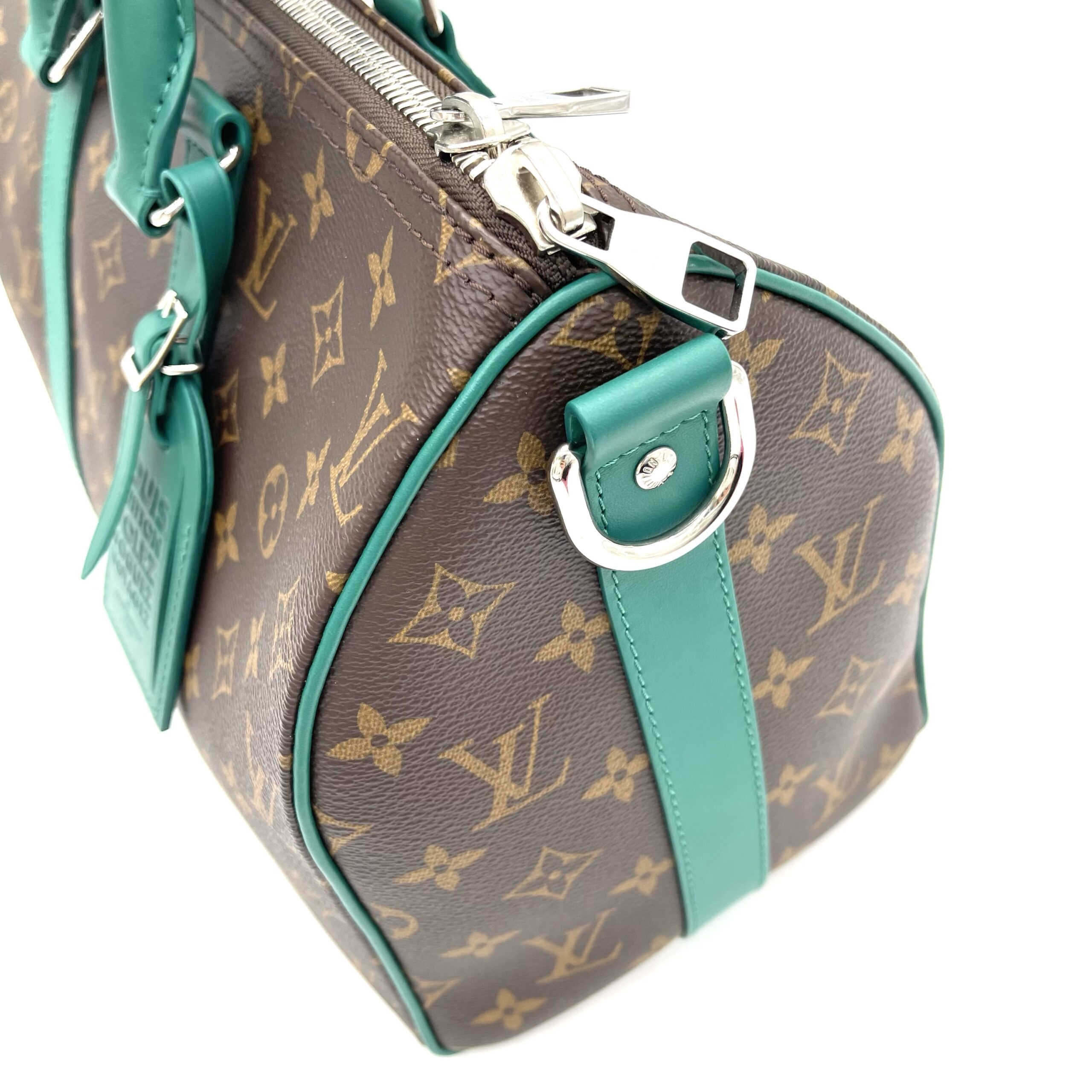 Louis Vuitton Monogram Macassar Keepall Bandoulière 35 Borneo Green - Image 3