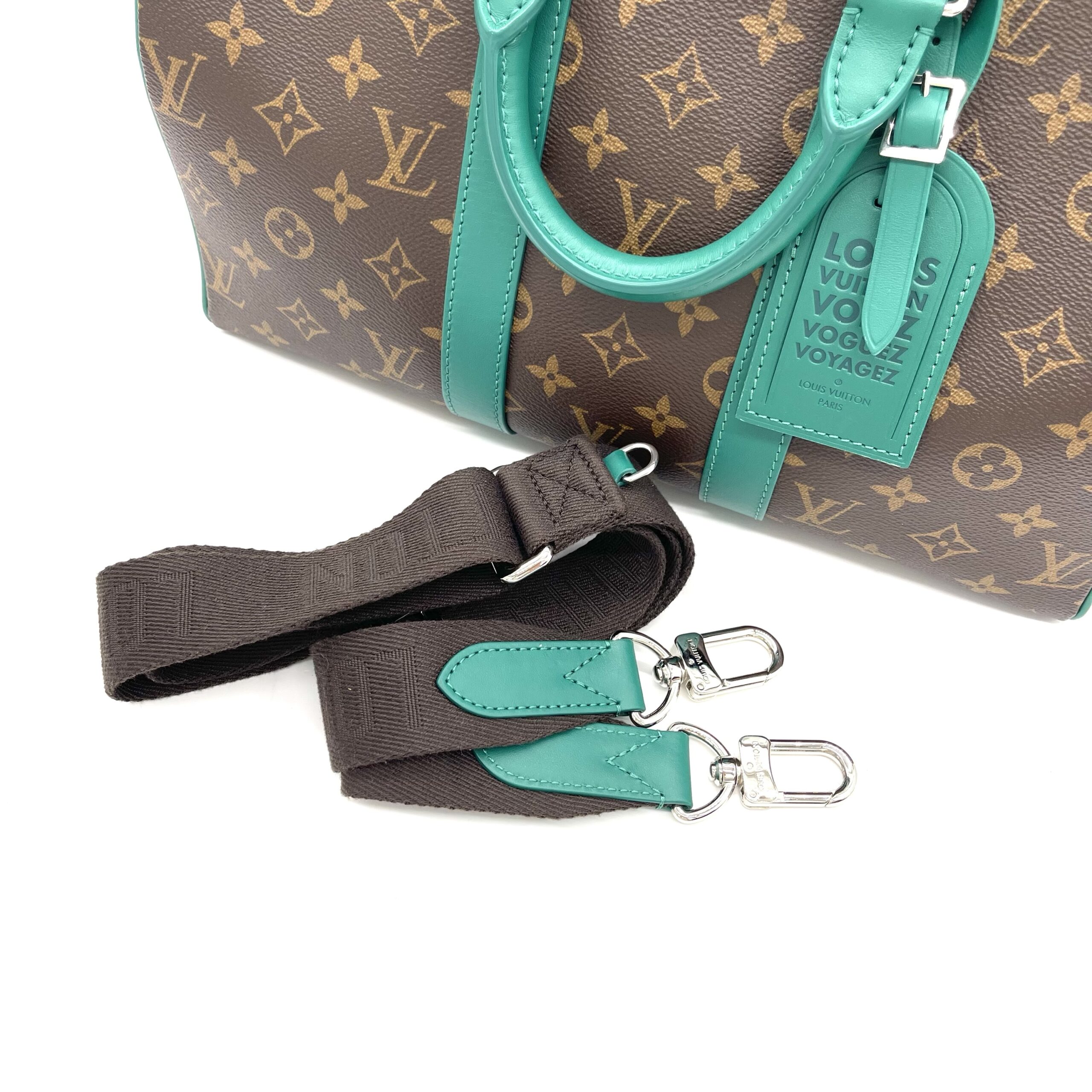Louis Vuitton Monogram Macassar Keepall Bandoulière 35 Borneo Green - Image 4