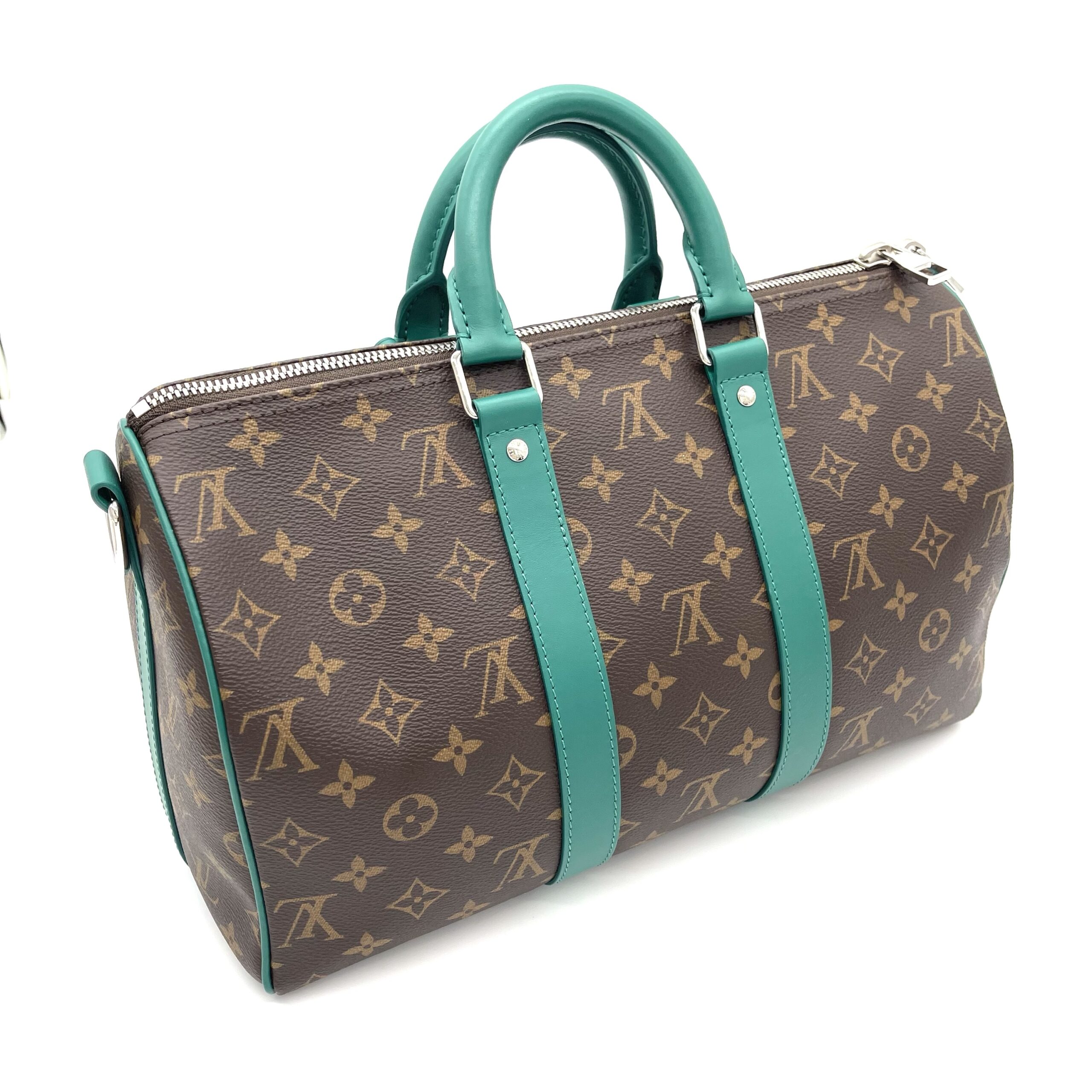 Louis Vuitton Monogram Macassar Keepall Bandoulière 35 Borneo Green - Image 7