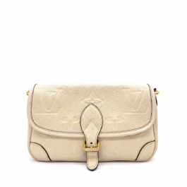 Louis Vuitton Diane Monogram Empreinte Leather Crème Beige Shoulder Crossbody Bag