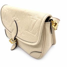Louis Vuitton Diane Monogram Empreinte Leather Crème Beige Shoulder Crossbody Bag