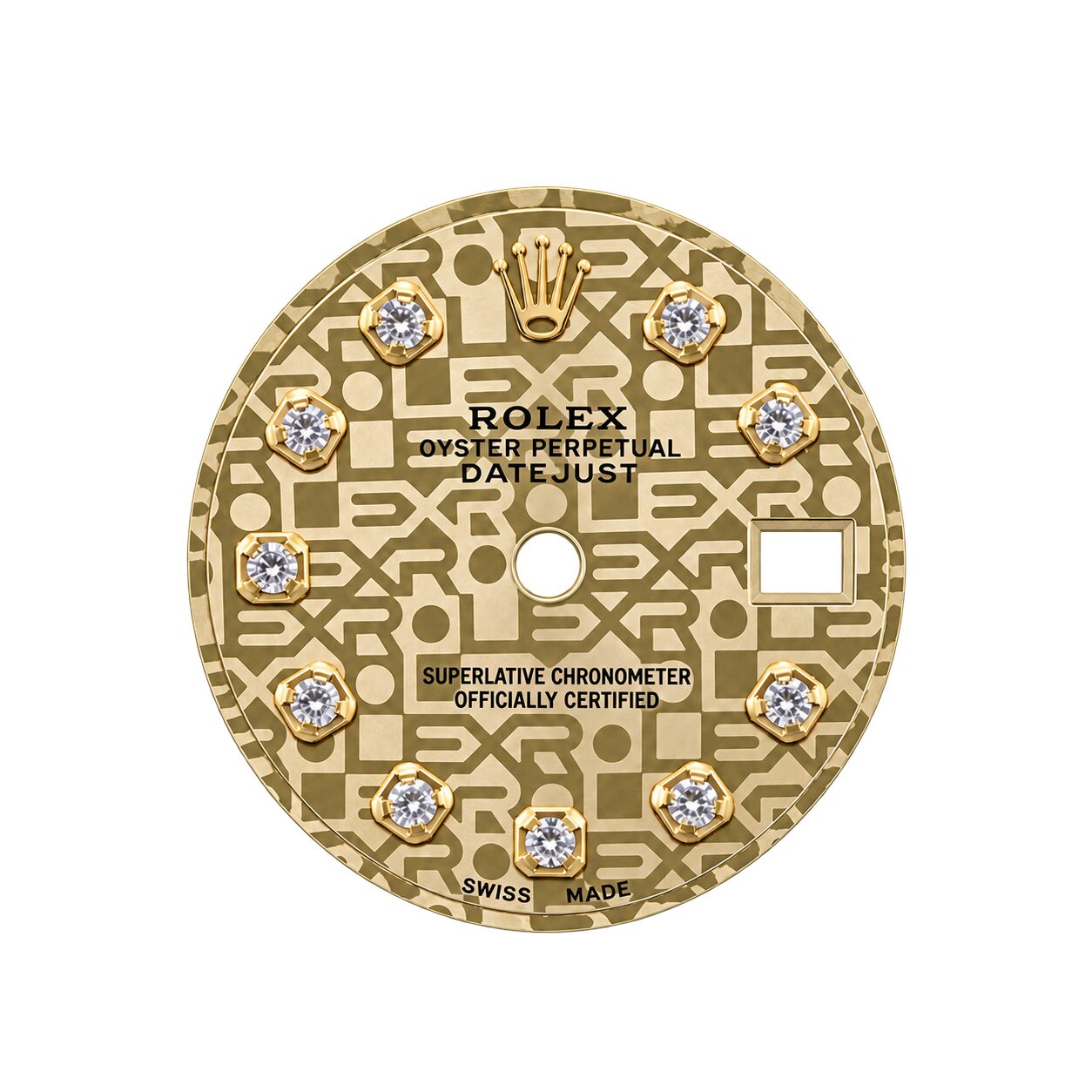 Rolex President Oyster Perpetual Date Just Gold 10pt Diamond With Gold Border Anniversary Dial 26mm