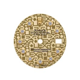 Rolex Oyster Perpetual Date Just President Gold 10pt Diamond With Gold Border Anniversary Dial 26mm