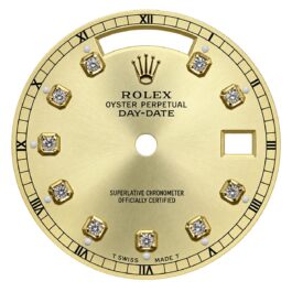 Rolex Oyster Perpetual Day-Date President Gold 10pt Diamond With Gold Border/Date Ref 18338 Watch Dial 36mm