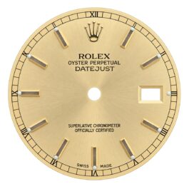 Guaranteed Authentic Rolex Oyster Perpetual Datejust With Date Model 16233 Superlative Chronometer Officially Certified Swiss Made Gold Dial 36mm