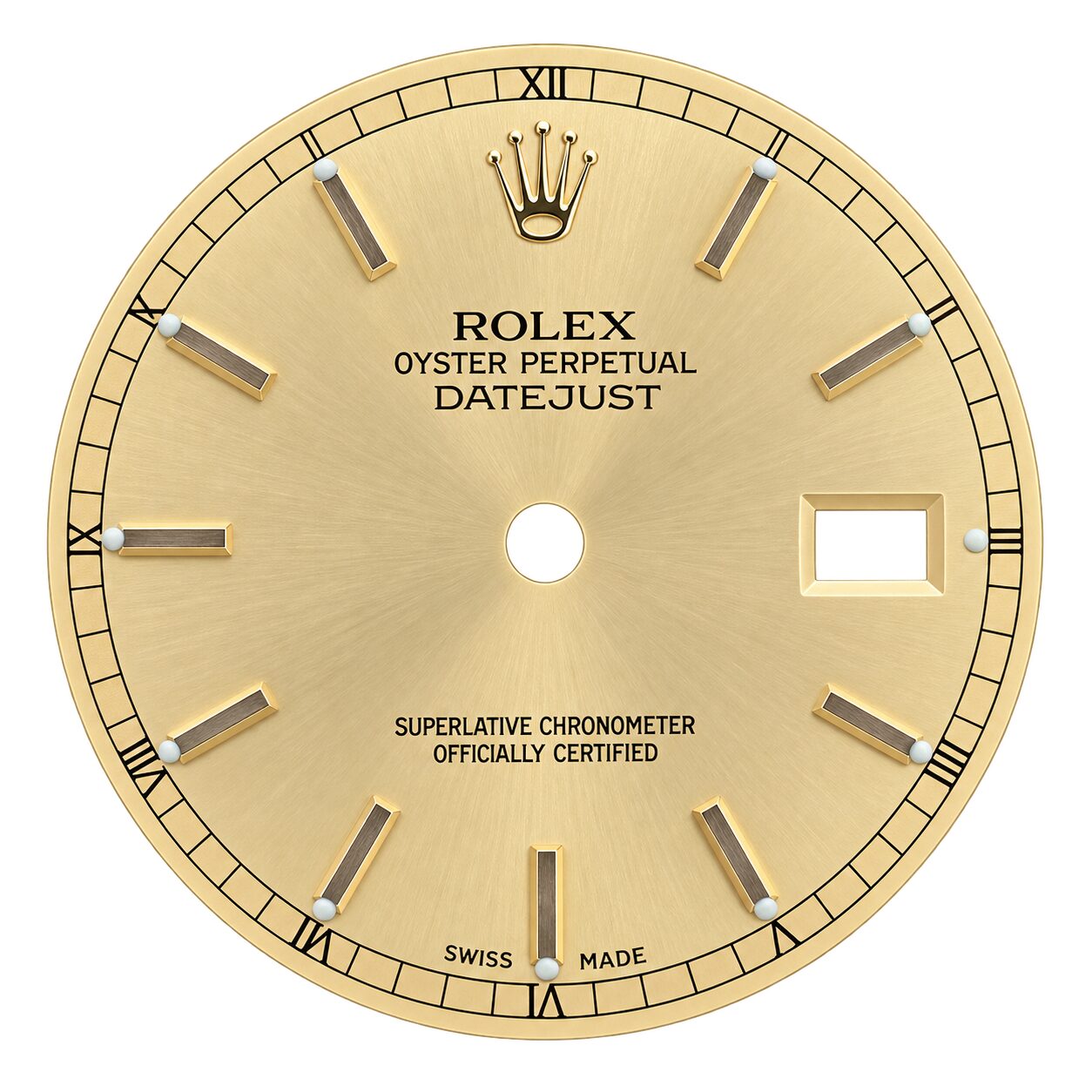 Guaranteed Authentic Rolex Oyster Perpetual Datejust With Date Model 16233 Superlative Chronometer Officially Certified Swiss Made Gold Dial 36mm