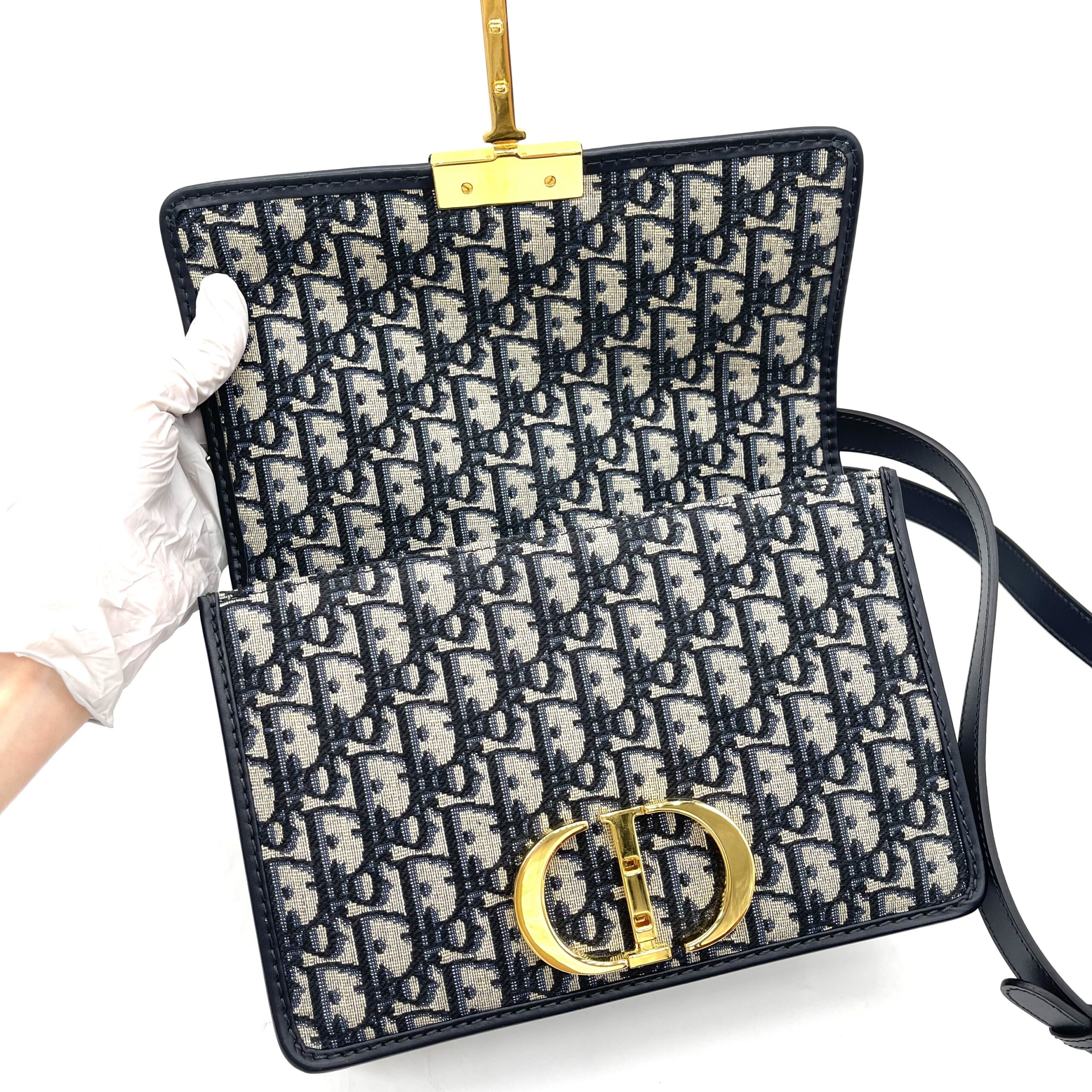 Dior 30 Montaigne Bag / Blue Dior Oblique Jacquard - Image 8