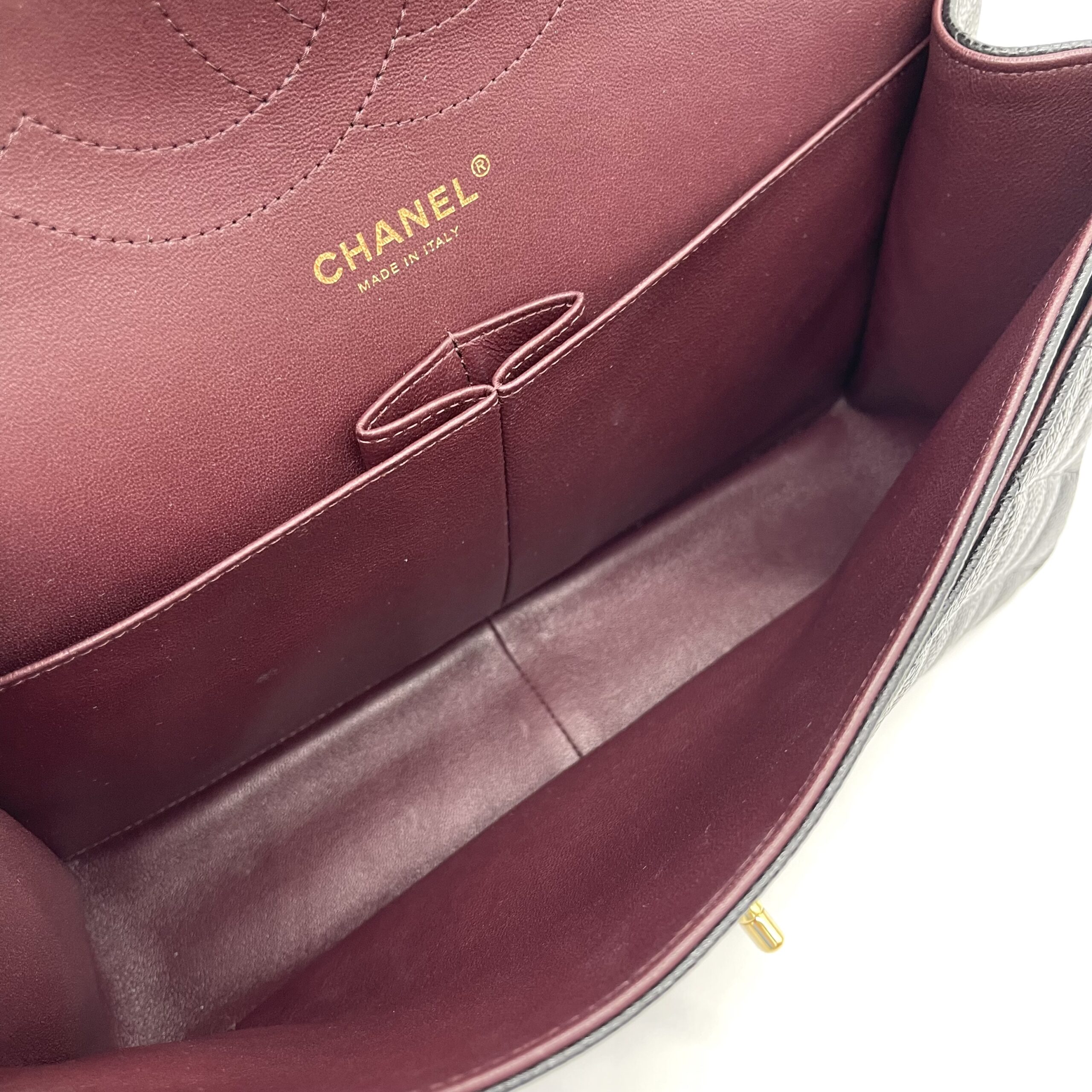 CHANEL Large Classic Double Flap Bag Black Caviar Leather Gold Hardware - Image 6