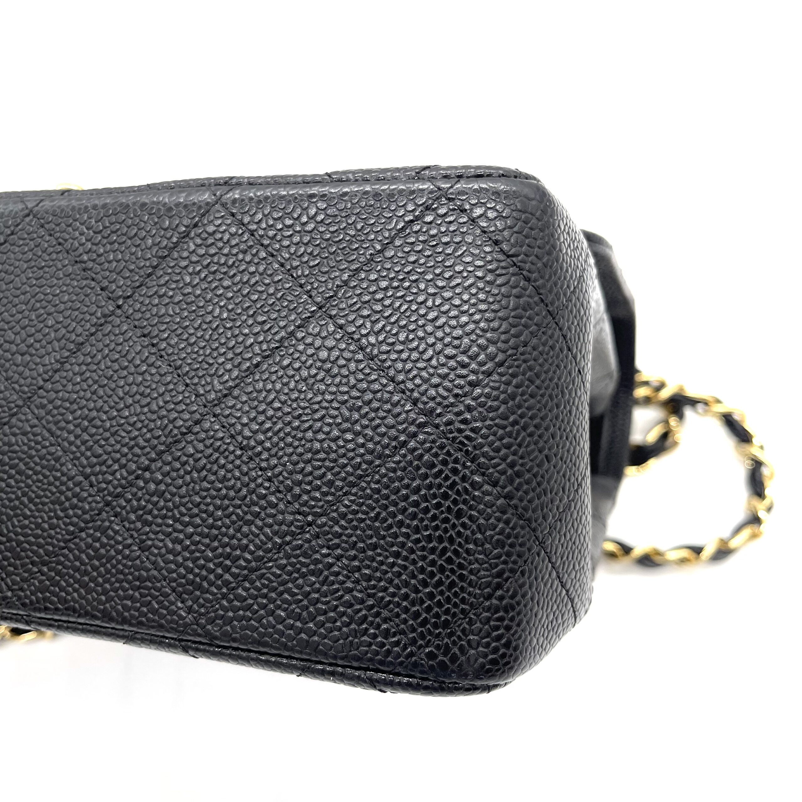 CHANEL Large Classic Double Flap Bag Black Caviar Leather Gold Hardware - Image 8