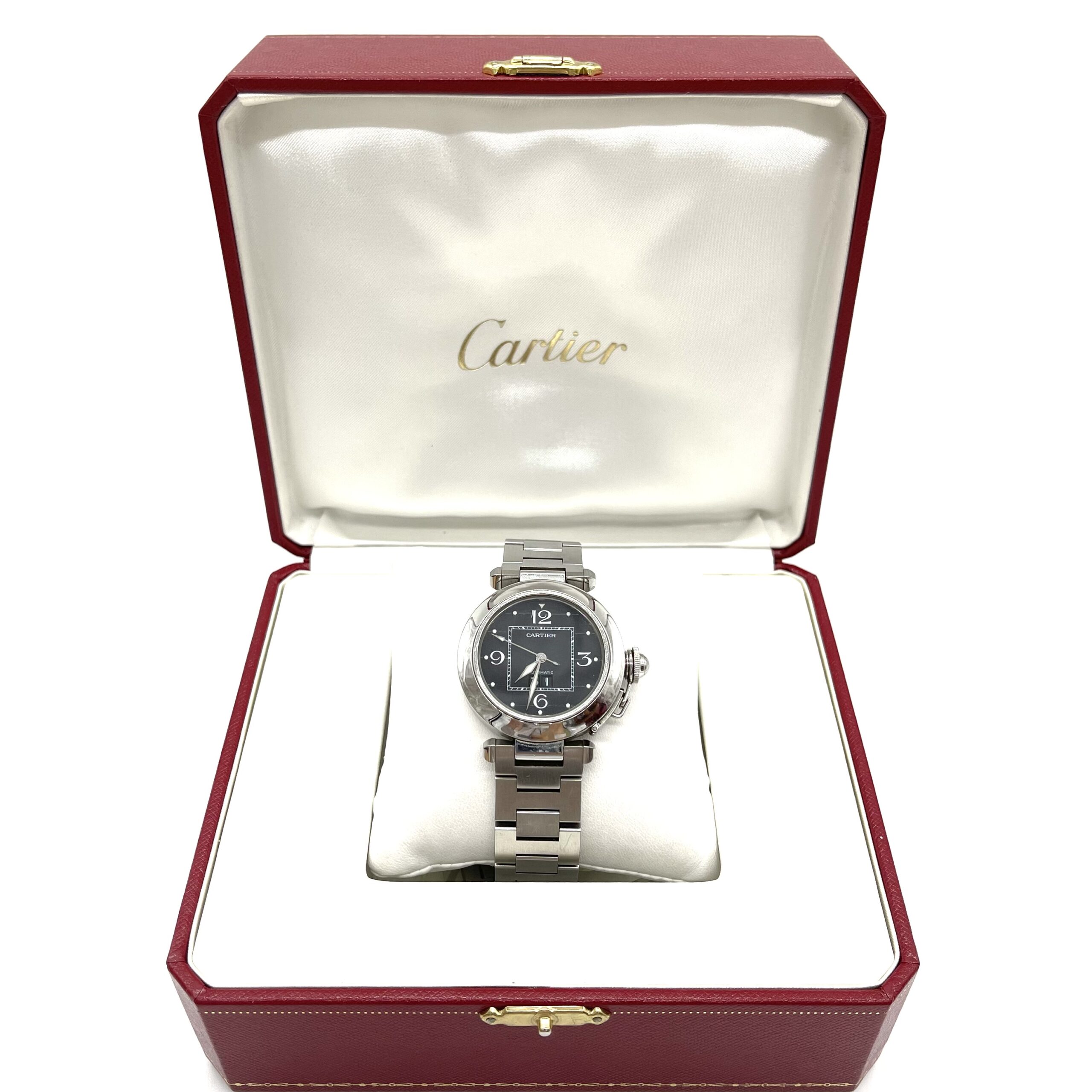 Cartier Pasha C 35mm Automatic Black Dial Stainless Steel Watch - Image 8