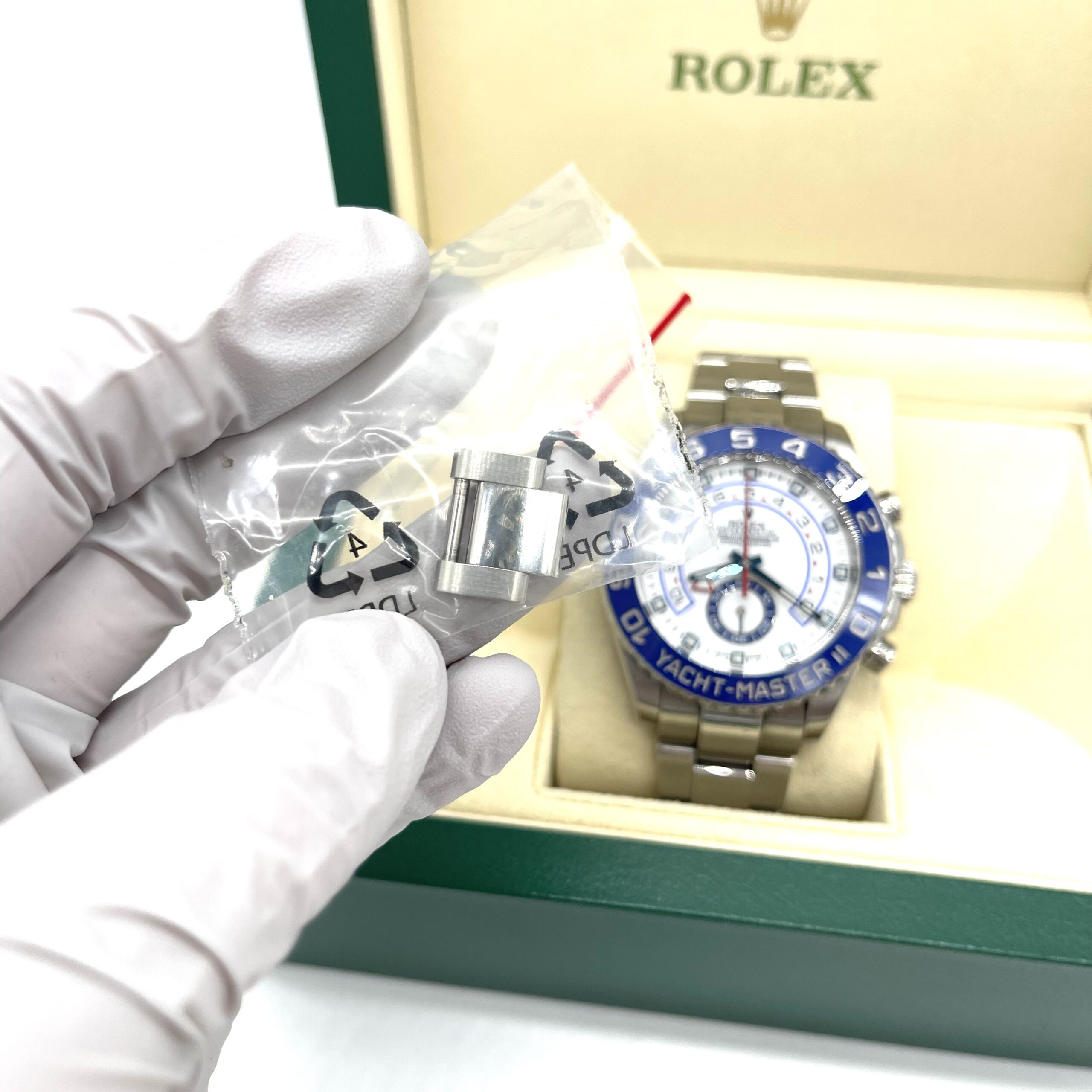 Rolex Yacht-Master II 44mm Stainless Steel White Dial Blue Ceramic Bezel 116680 - Image 5