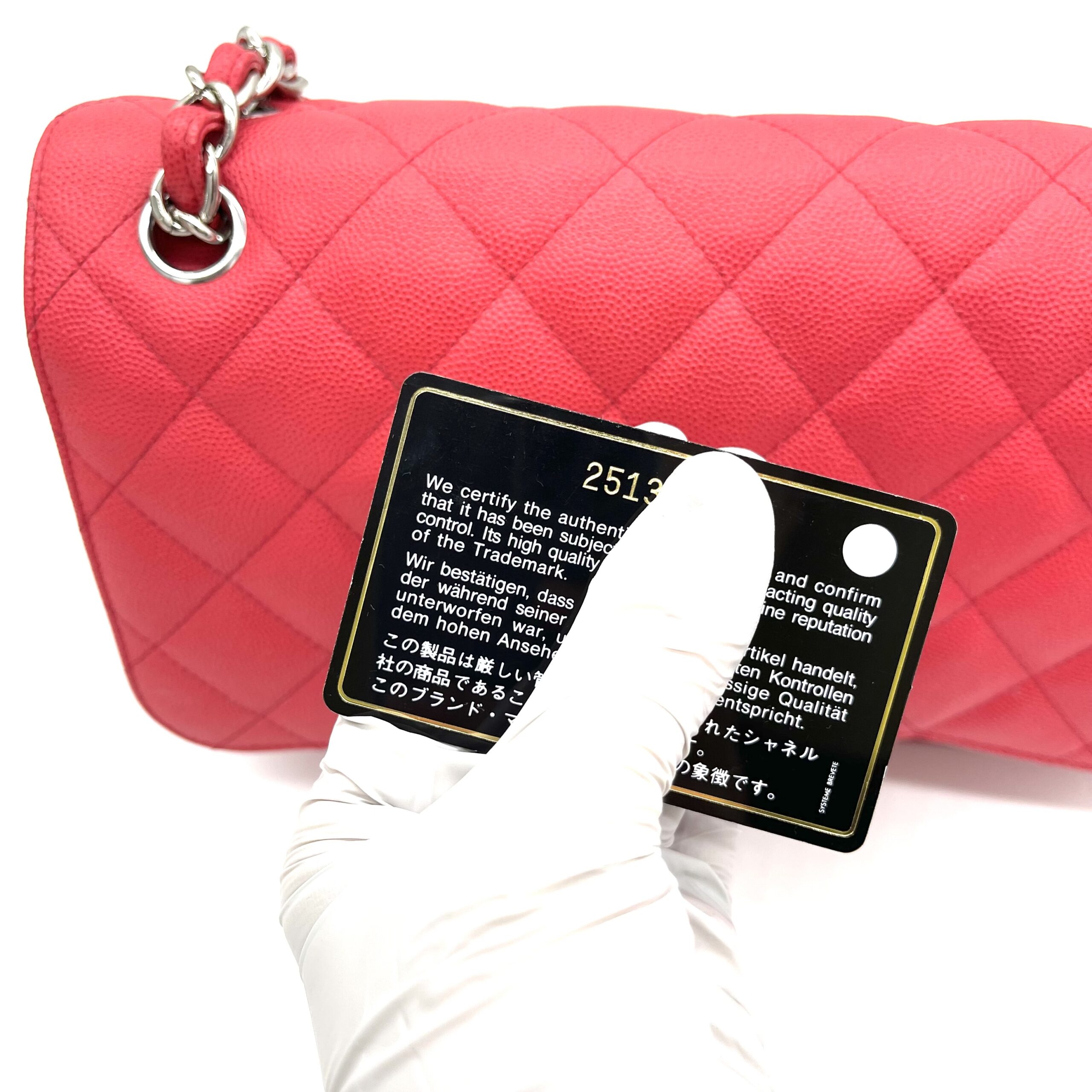 Chanel Classic Large Double Flap Bag Fuchsia Pink Quilted Caviar Leather Silver Hardware No. 28711 - Image 10