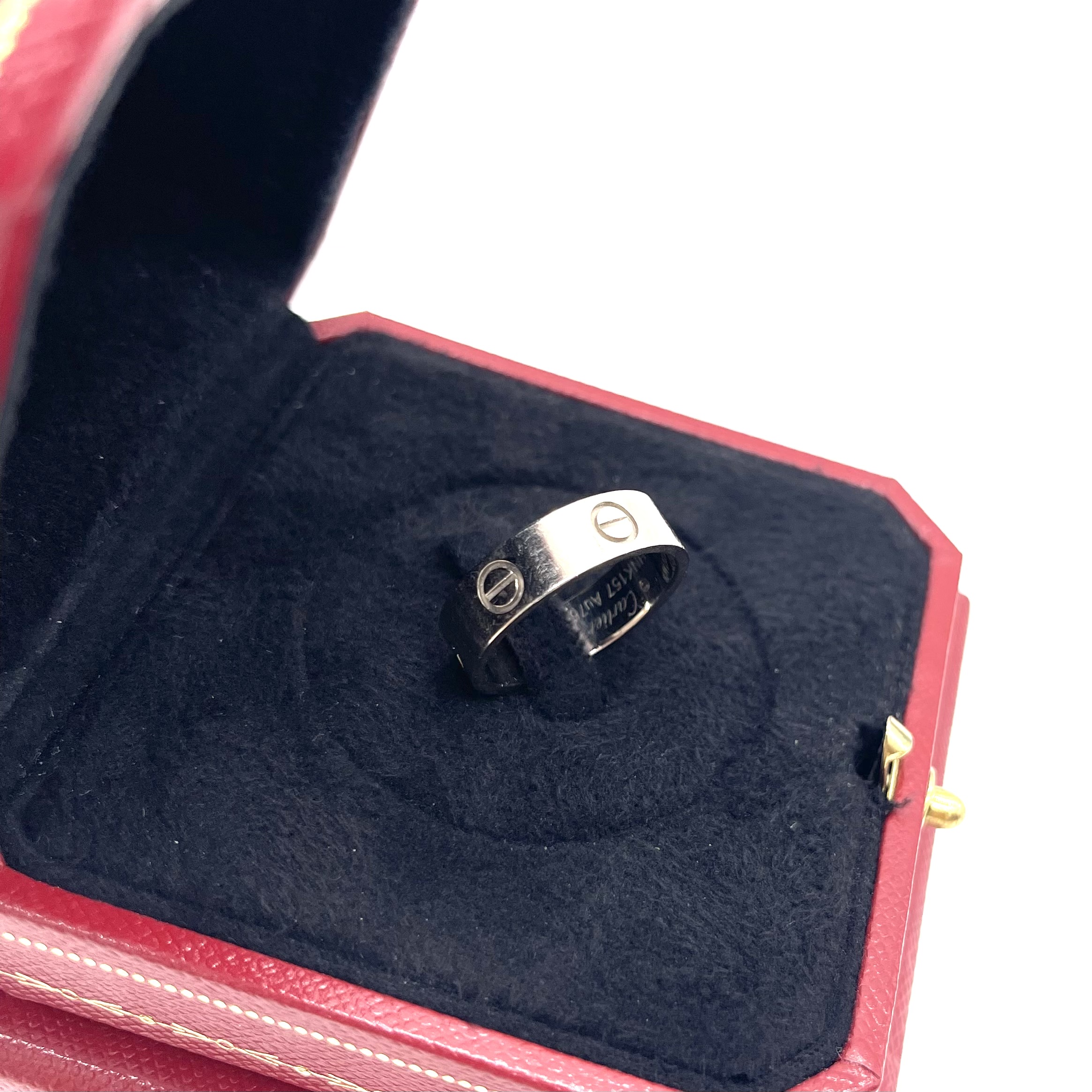Cartier LOVE Ring Classic Model 18K White Gold Size 55 - Image 3