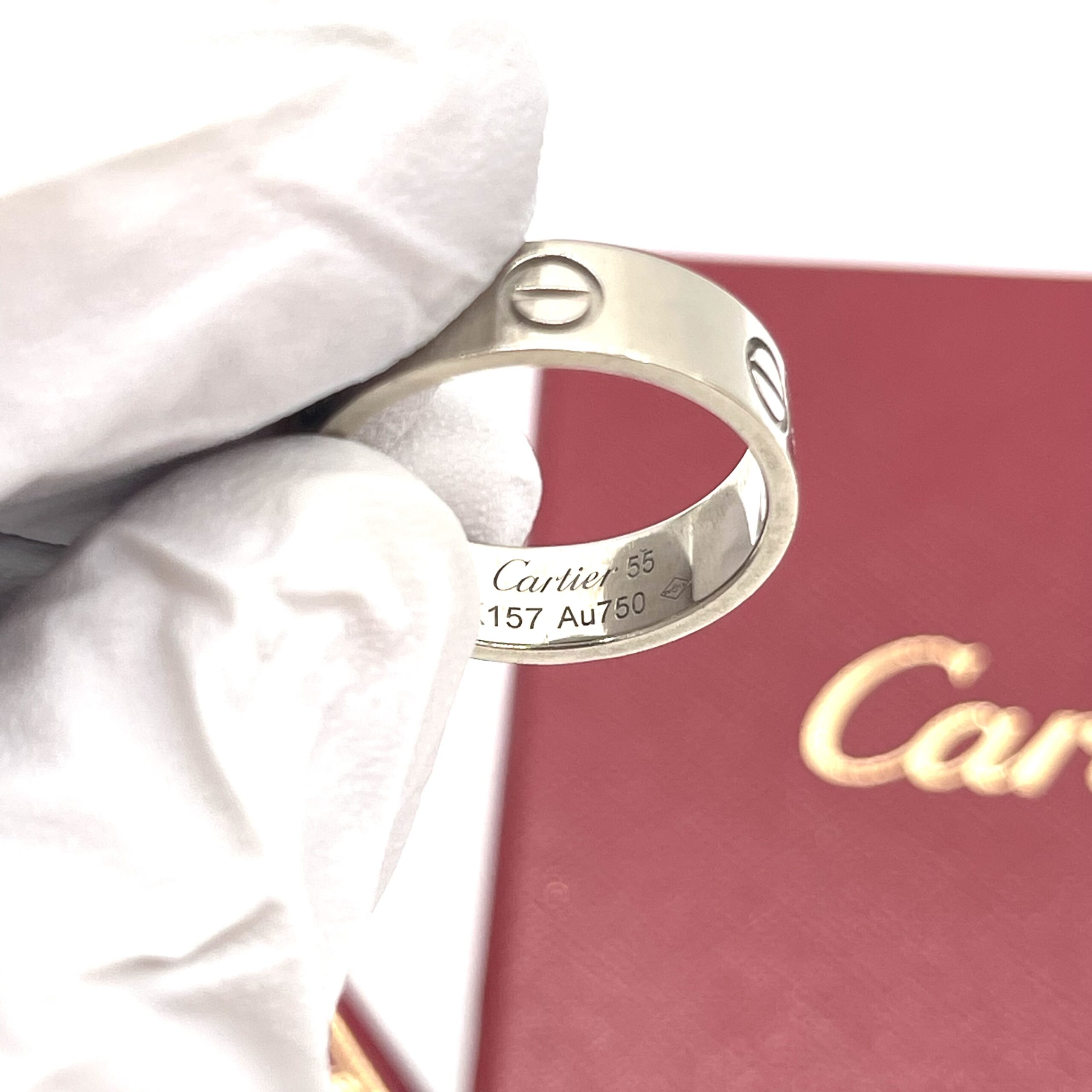Cartier LOVE Ring Classic Model 18K White Gold Size 55 - Image 4