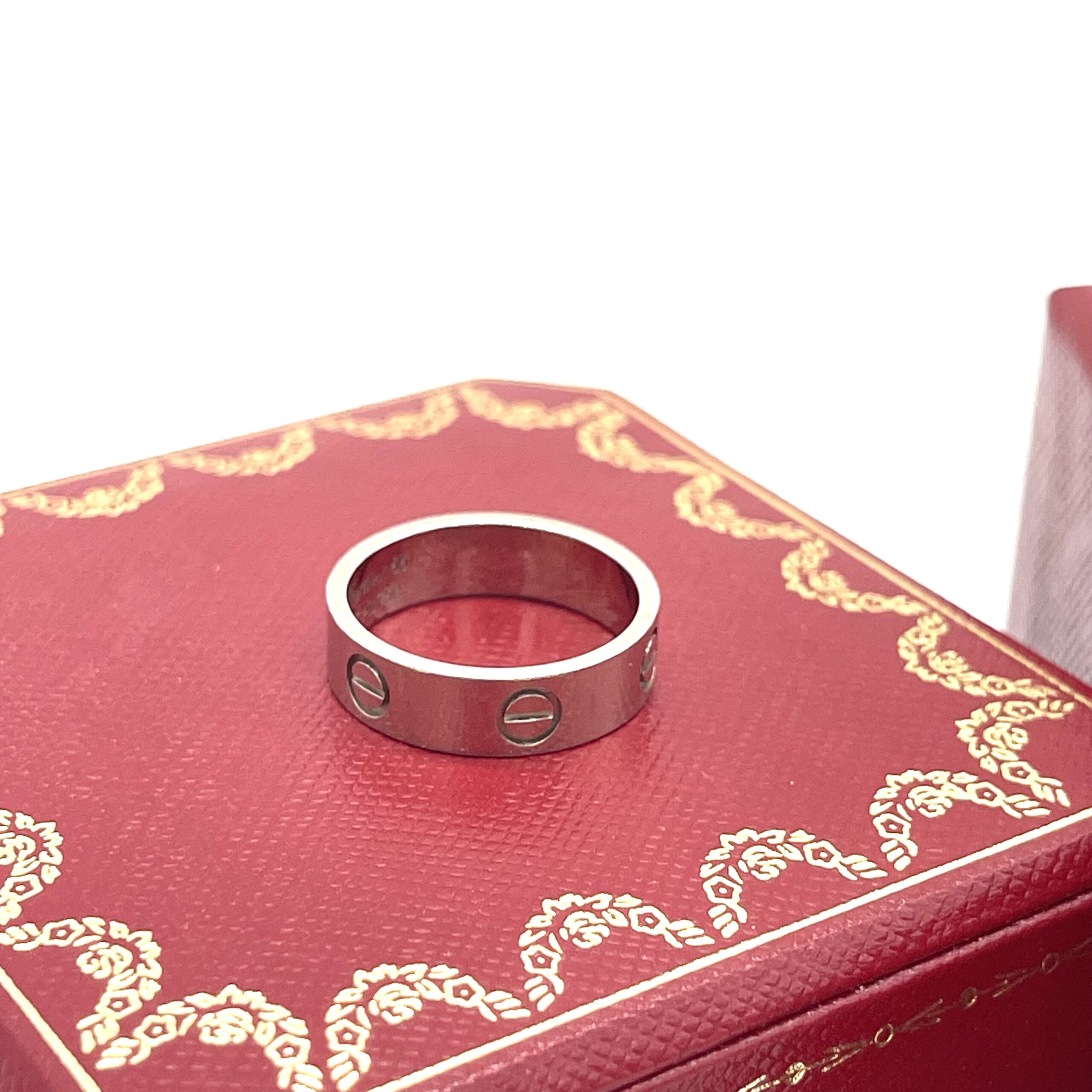 Cartier LOVE Ring Classic Model 18K White Gold Size 55 - Image 5