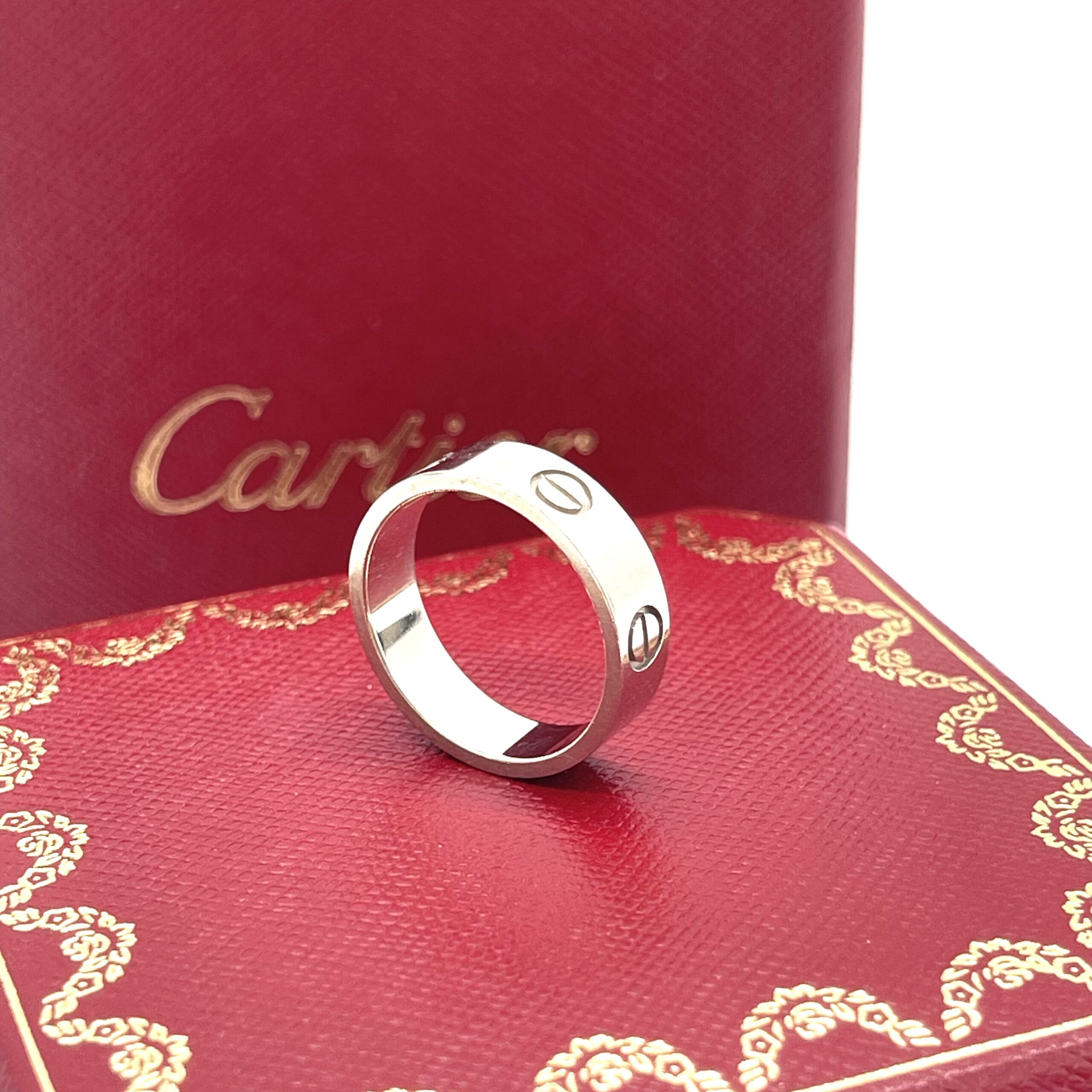Cartier LOVE Ring Classic Model 18K White Gold Size 55 - Image 6