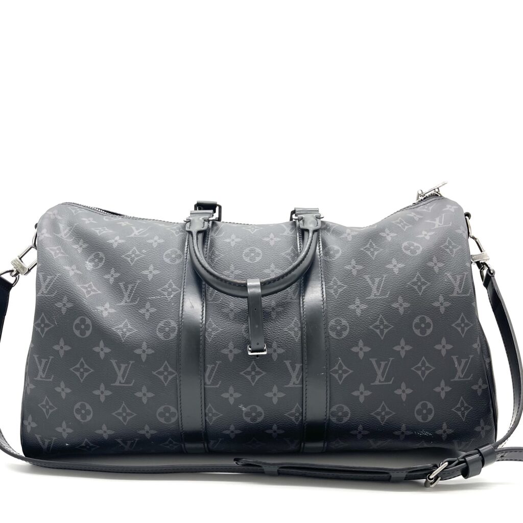 Louis Vuitton Keepall Bandoulière 45 Monogram Eclipse Canvas Travel Duffle Bag