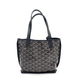 Goyard Mini Anjou Reversible Tote in Black Goyardine Canvas