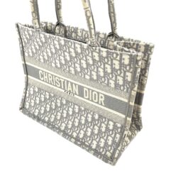Dior Medium Dior Book Tote – Ecru and Gray Dior Oblique Embroidery