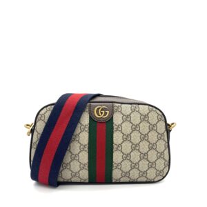 Gucci Ophidia Leather-Trimmed Monogrammed Coated-Canvas Messenger Bag